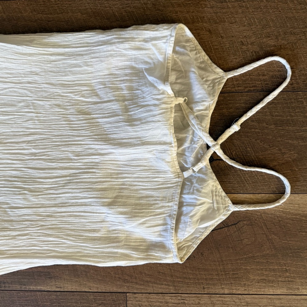 White Sleeveless Dress with Spaghetti Straps